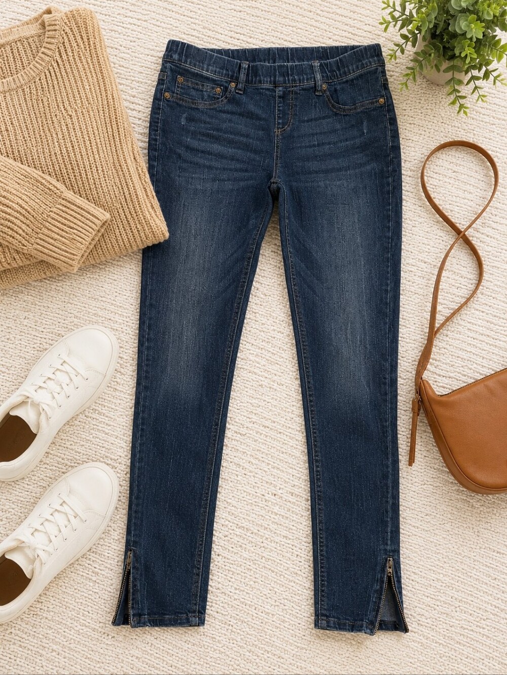 Mudd Pull On Skinny Jeans Ankle Zip Stretch Denim Women's/Junior's 11